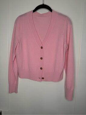 J.Crew Pink V-Neck Button Cardigan Sweater size S